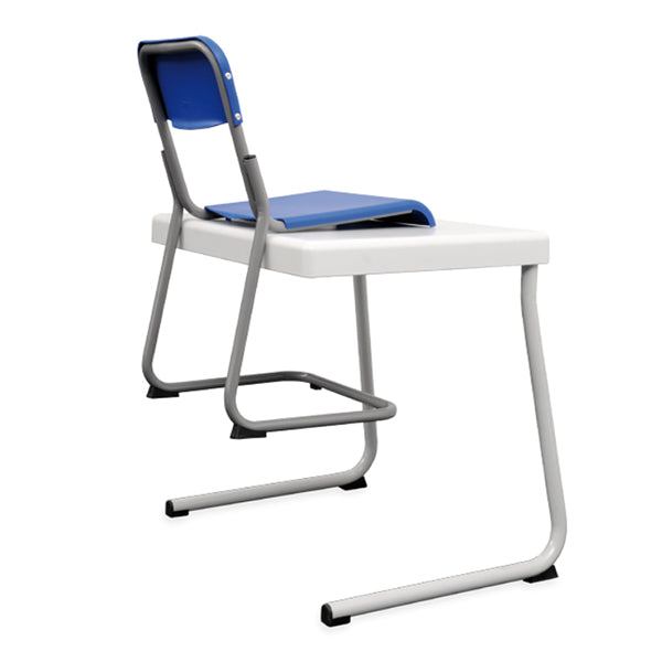 Mais Cantilever Chair Blue Polypropylene Seat and epoxy powder coated grey steel frame CS63740 Storage Option