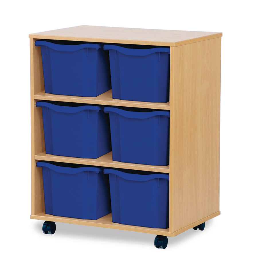 Monarch 6 Triple Storage Tray Unit Beech Blue Monarch Trays