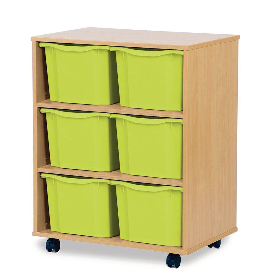 Monarch 6 Triple Storage Tray Unit Beech Lime Monarch Trays