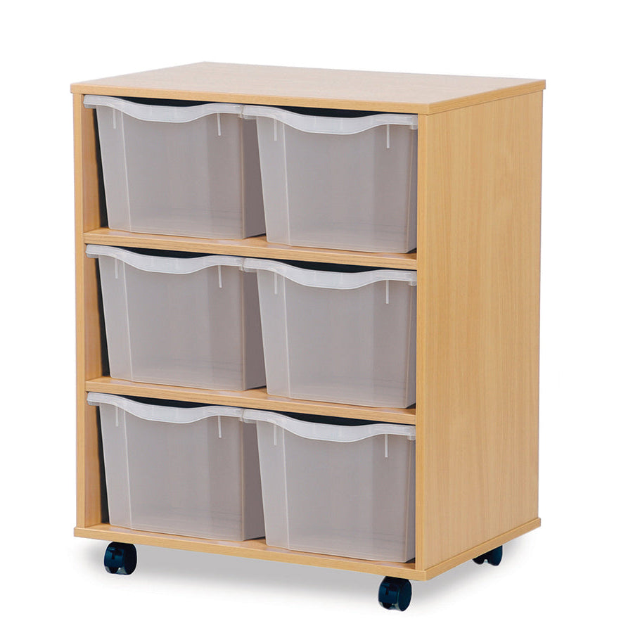 Monarch 6 Triple Storage Tray Unit Beech Transparent Monarch Trays