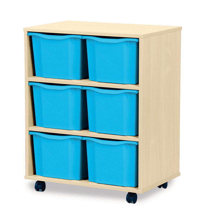 Monarch 6 Triple Storage Tray Unit Maple Cyan Monarch Trays