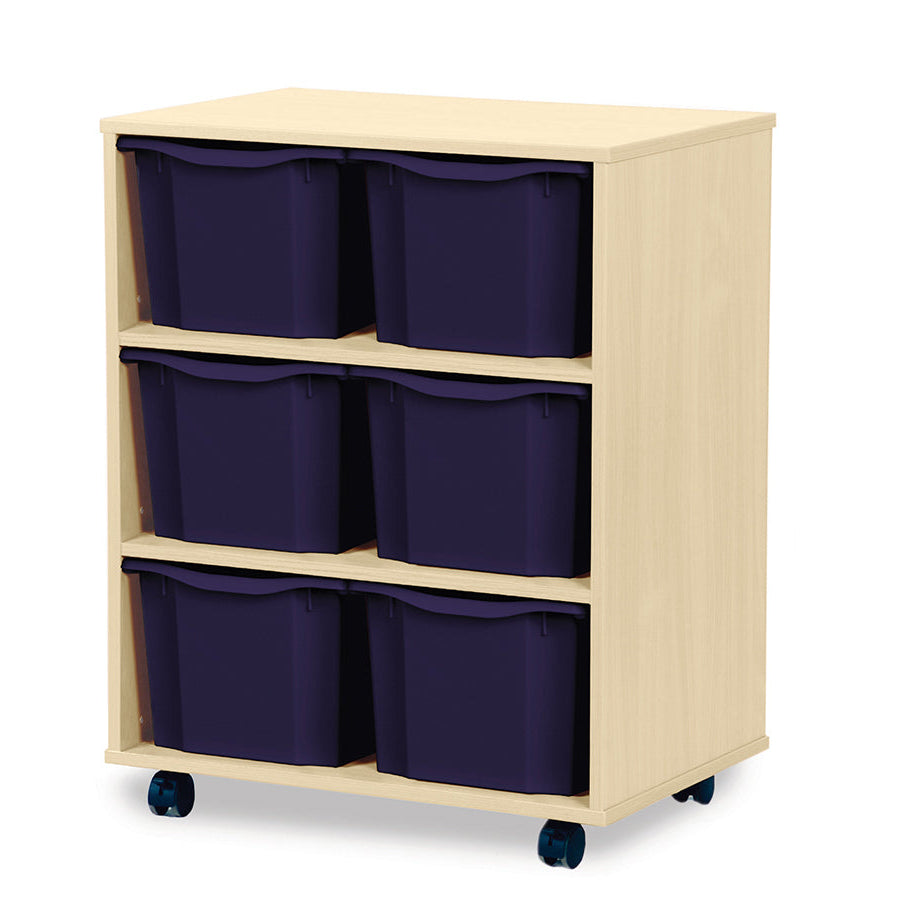 Monarch 6 Triple Storage Tray Unit Maple Dark Blue Monarch Trays