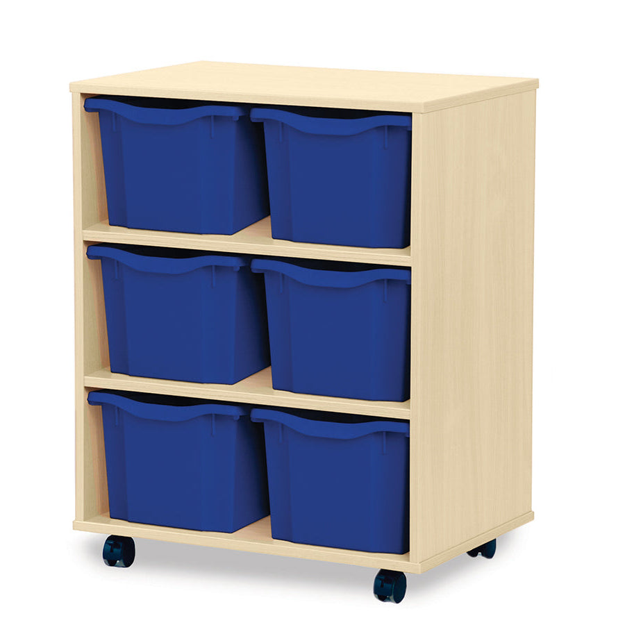 Monarch 6 Triple Storage Tray Unit Maple Light Grey Monarch Trays