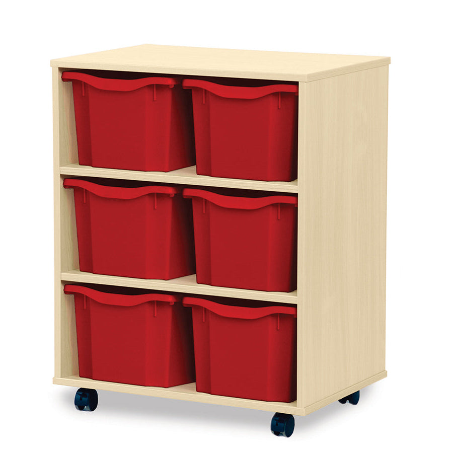 Monarch 6 Triple Storage Tray Unit Maple Red Monarch Trays