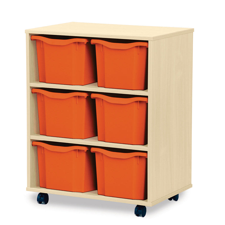 Monarch 6 Triple Storage Tray Unit Maple Tangerine Monarch Trays