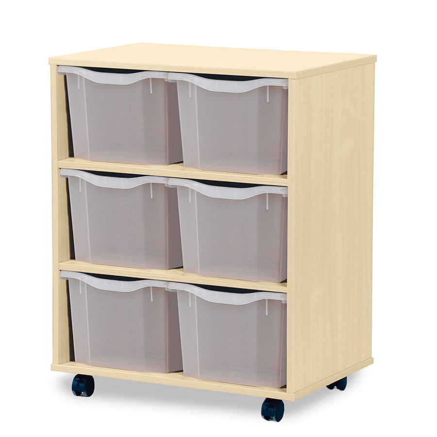 Monarch 6 Triple Storage Tray Unit Maple Transparent Monarch Trays