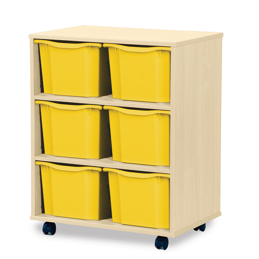 Monarch 6 Triple Storage Tray Unit Maple Yellow Monarch Trays