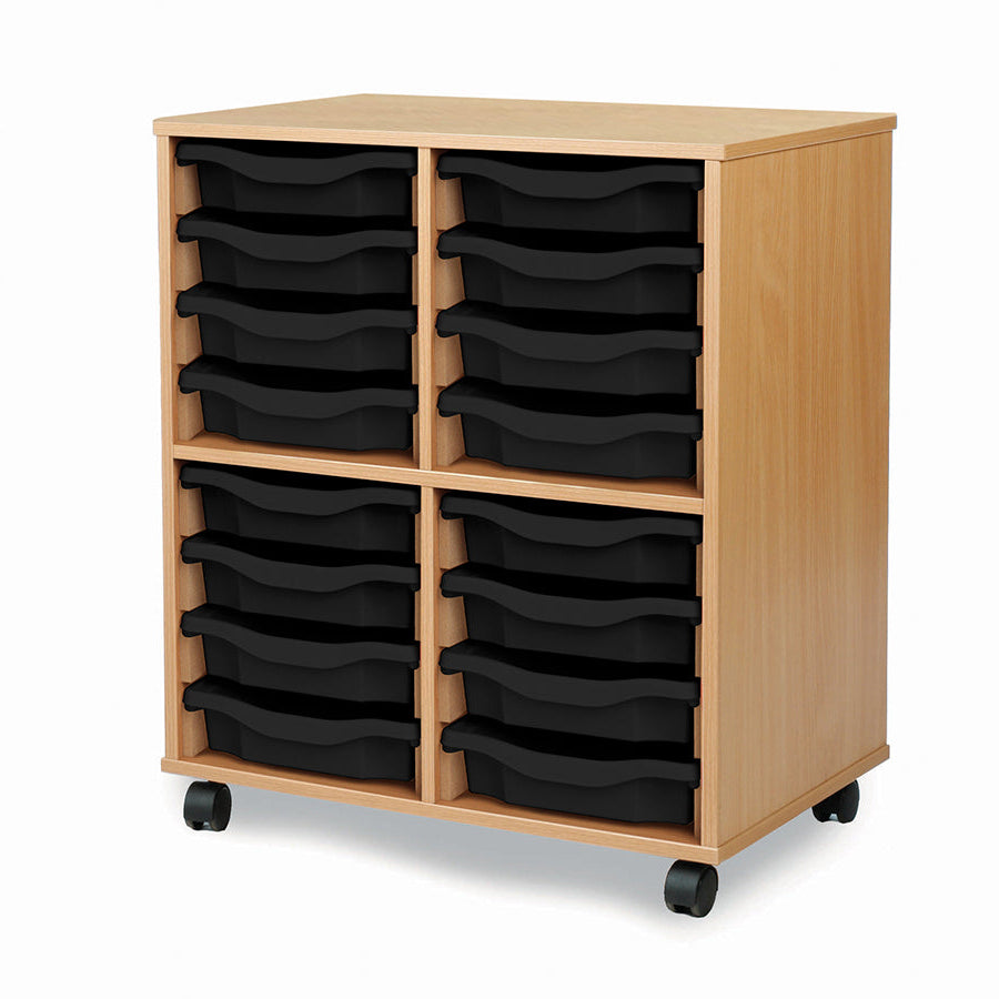 Monarch Allsorts Tray Units 16 Single Tray Unit Beech Black Monarch trays