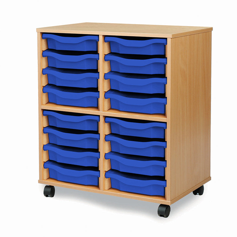 Monarch Allsorts Tray Units 16 Single Tray Unit Beech Blue Monarch trays