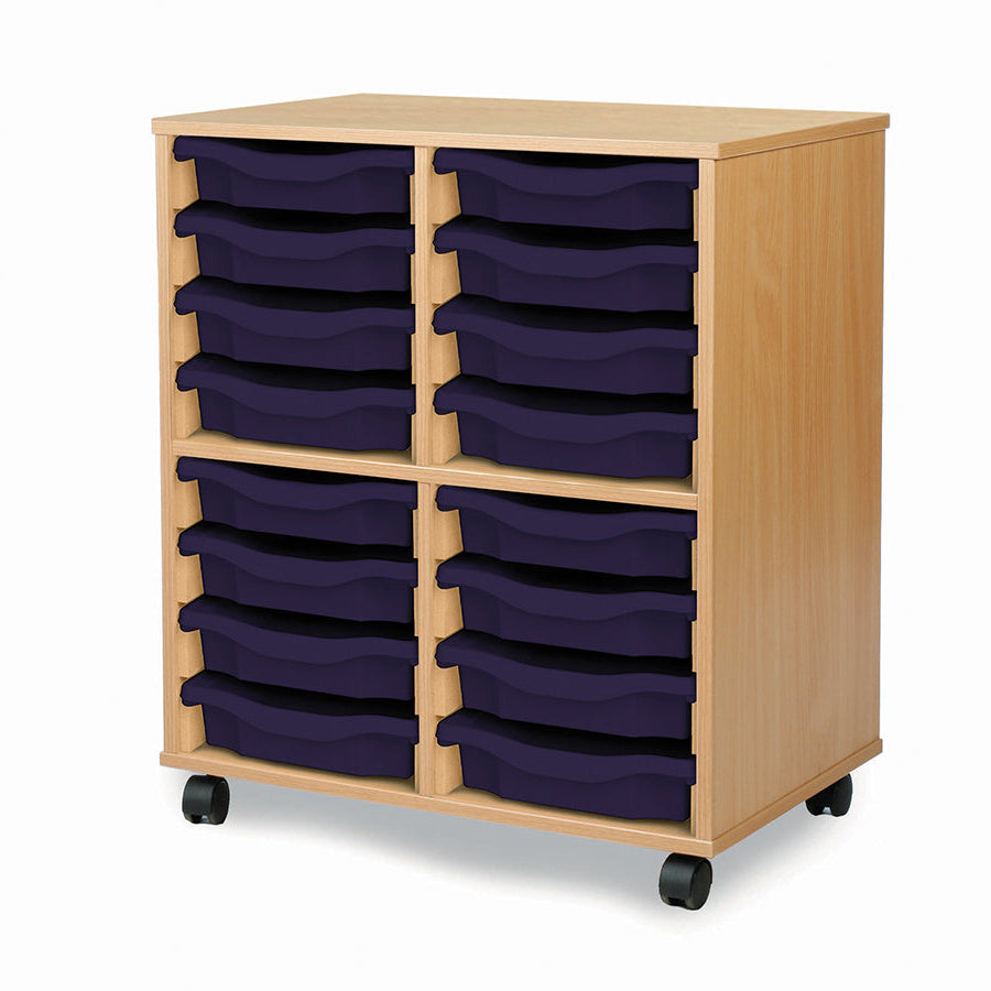 Monarch Allsorts Tray Units 16 Single Tray Unit Beech Dark Blue Monarch trays