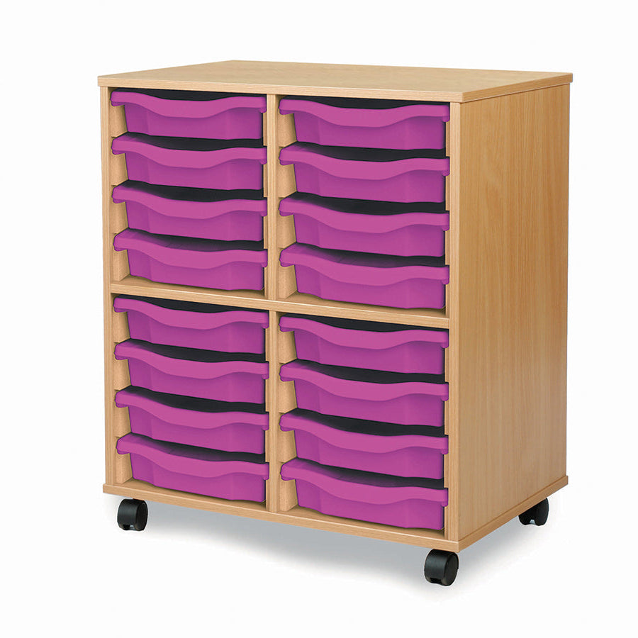 Monarch Allsorts Tray Units 16 Single Tray Unit Beech Purple Monarch trays