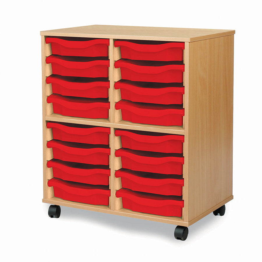 Monarch Allsorts Tray Units 16 Single Tray Unit Beech Red Monarch trays