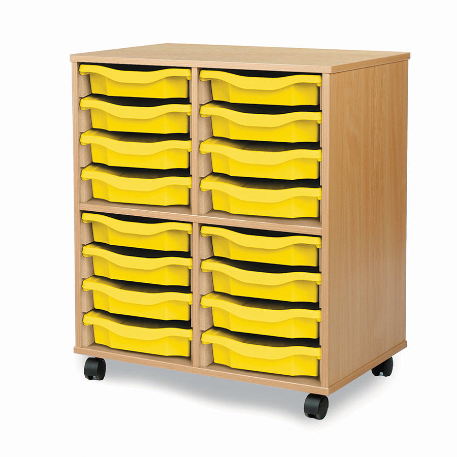 Monarch Allsorts Tray Units 16 Single Tray Unit Beech Yellow Monarch trays