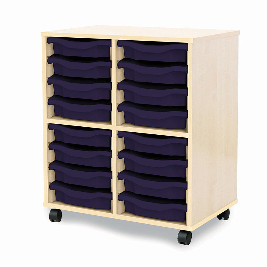 Monarch Allsorts Tray Units 16 Single Tray Unit Maple Dark Blue Monarch trays