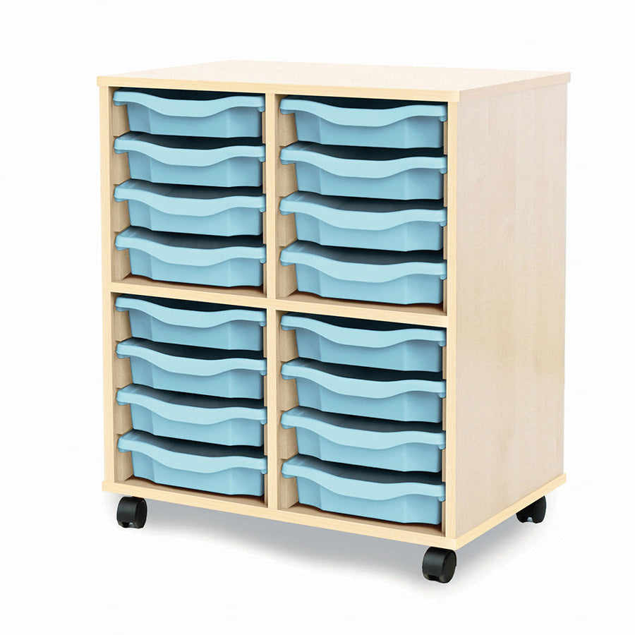 Monarch Allsorts Tray Units 16 Single Tray Unit Maple Light Blue Monarch trays