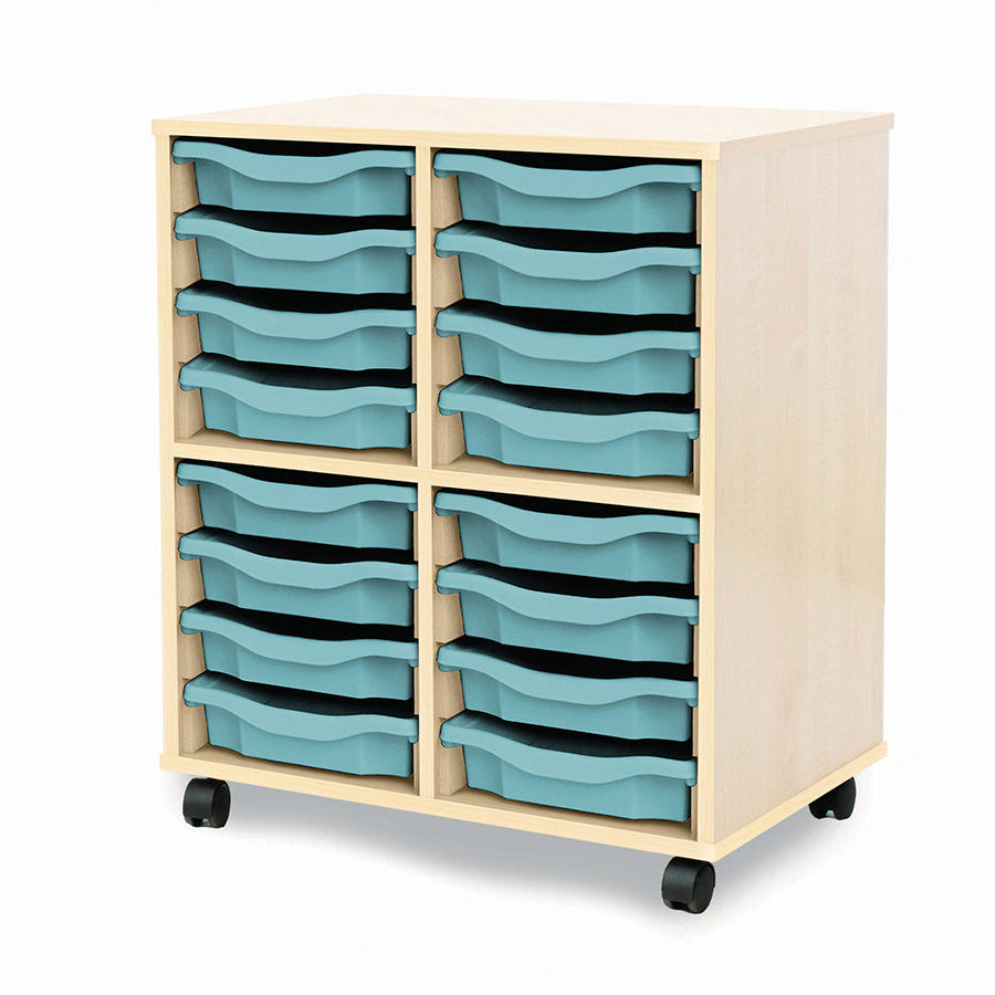 Monarch Allsorts Tray Units 16 Single Tray Unit Maple Metal Blue Monarch trays