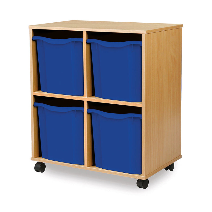 Monarch Allsorts Tray Units 4 Quad Tray Unit Beech Blue Monarch Trays