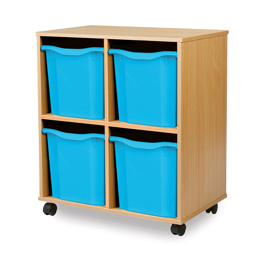 Monarch Allsorts Tray Units 4 Quad Tray Unit Beech Cyan Monarch Trays