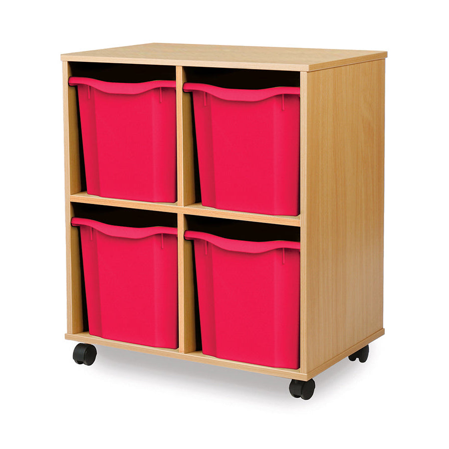 Monarch Allsorts Tray Units 4 Quad Tray Unit Beech Pink Monarch Trays