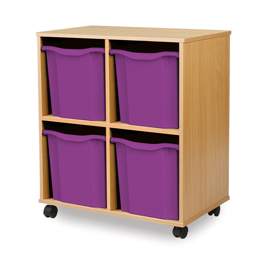 Monarch Allsorts Tray Units 4 Quad Tray Unit Beech Purple Monarch Trays
