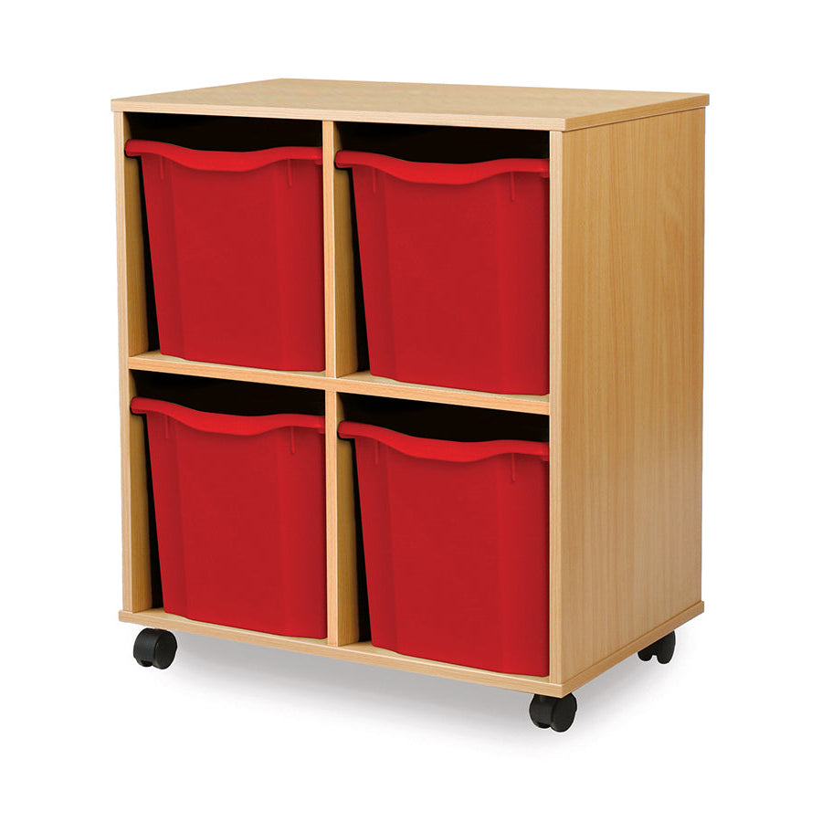 Monarch Allsorts Tray Units 4 Quad Tray Unit Beech Red Monarch Trays
