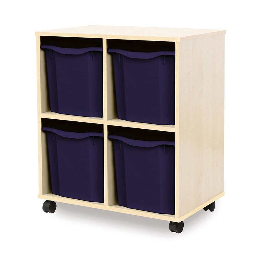 Monarch Allsorts Tray Units 4 Quad Tray Unit Maple Dark Blue Monarch Trays