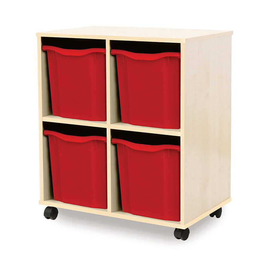 Monarch Allsorts Tray Units 4 Quad Tray Unit Maple Red Monarch Trays