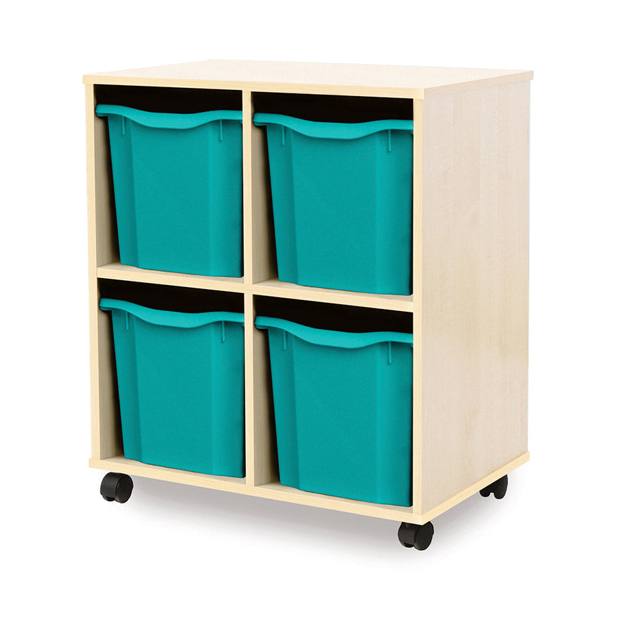 Monarch Allsorts Tray Units 4 Quad Tray Unit Maple Turquoise Monarch Trays