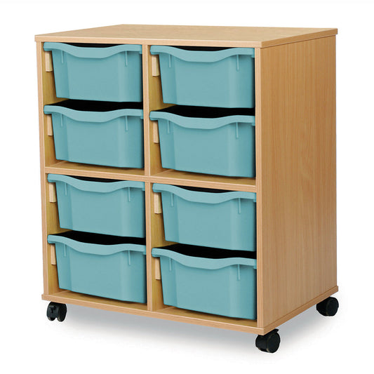 Monarch Allsorts Tray Units 8 Double Tray Unit Beech Metal Blue Monarch trays