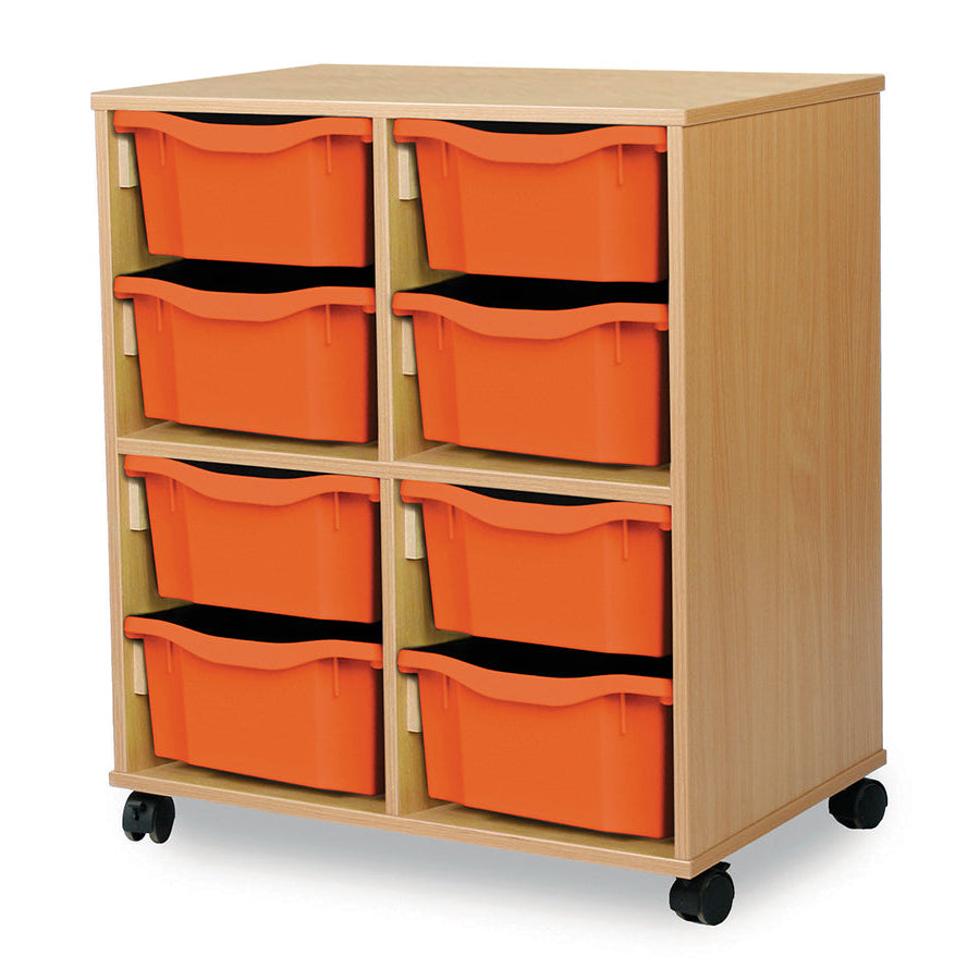 Monarch Allsorts Tray Units 8 Double Tray Unit Beech Tangerine Monarch trays