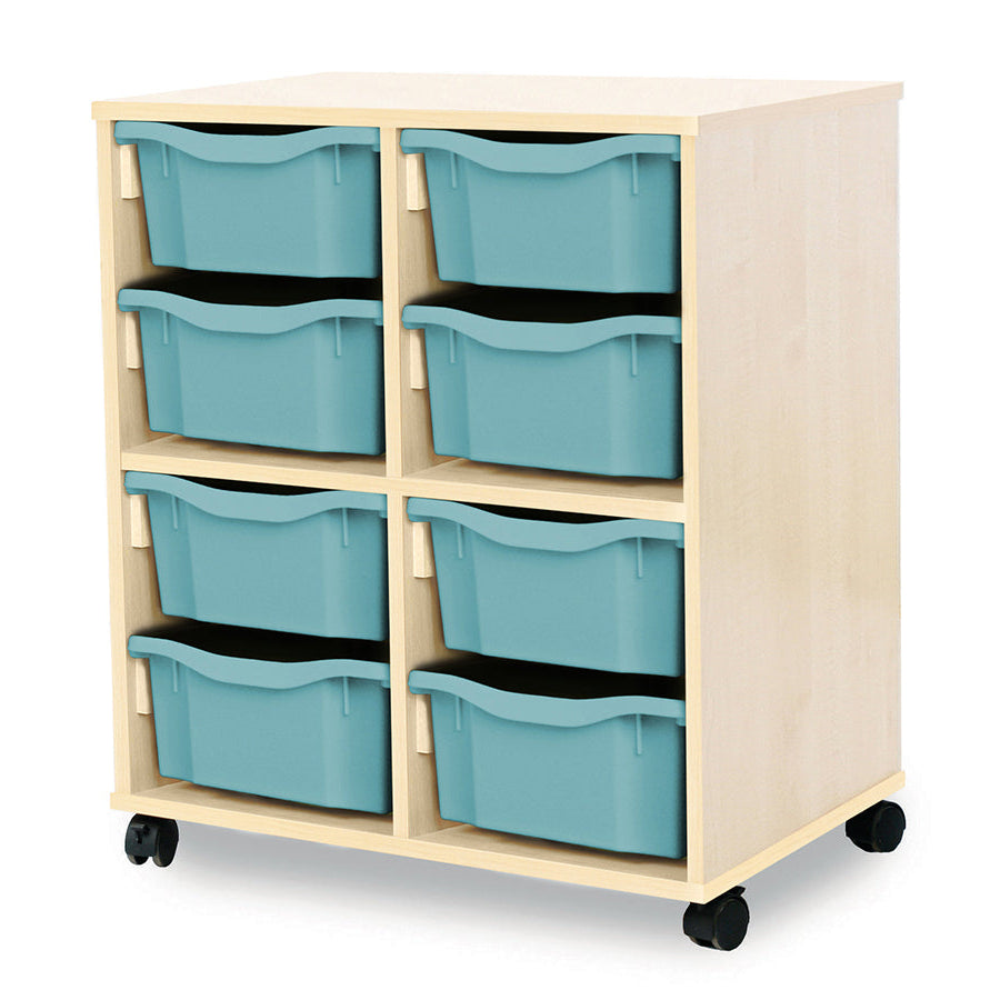 Monarch Allsorts Tray Units 8 Double Tray Unit Maple Metal Blue Monarch trays