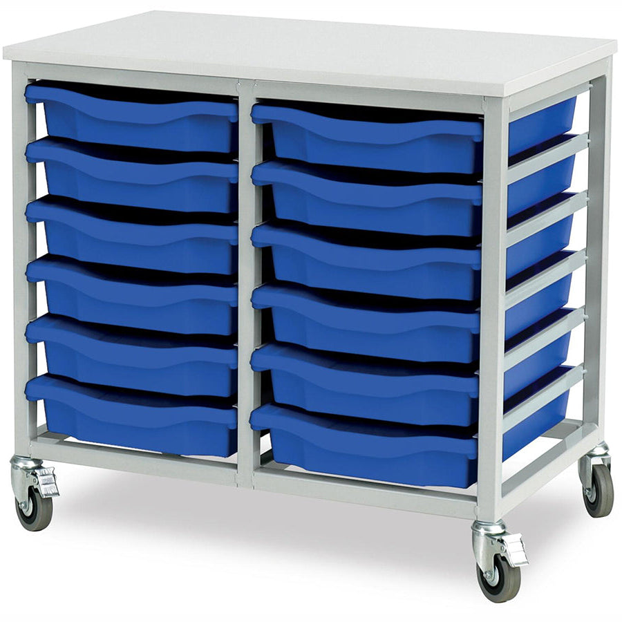 Monarch Value Tray Unit 12 Single Tray Unit Grey Frame and Blue Trays