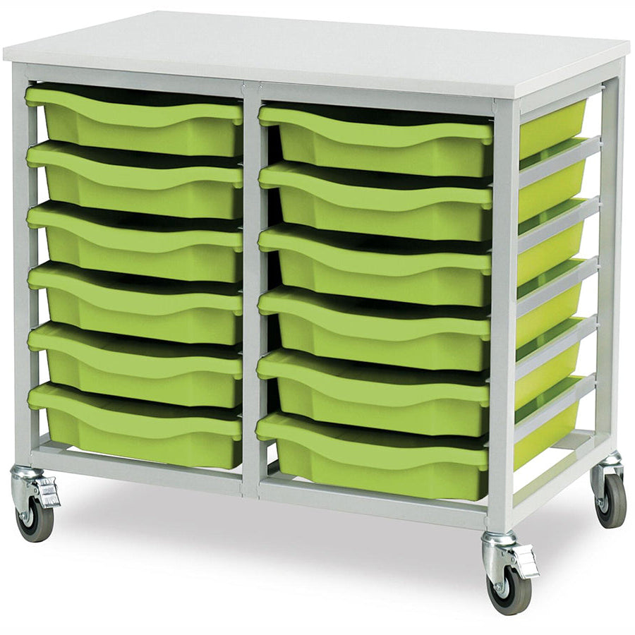 Monarch Value Tray Unit 12 Single Tray Unit Grey Frame and Lime Green Trays