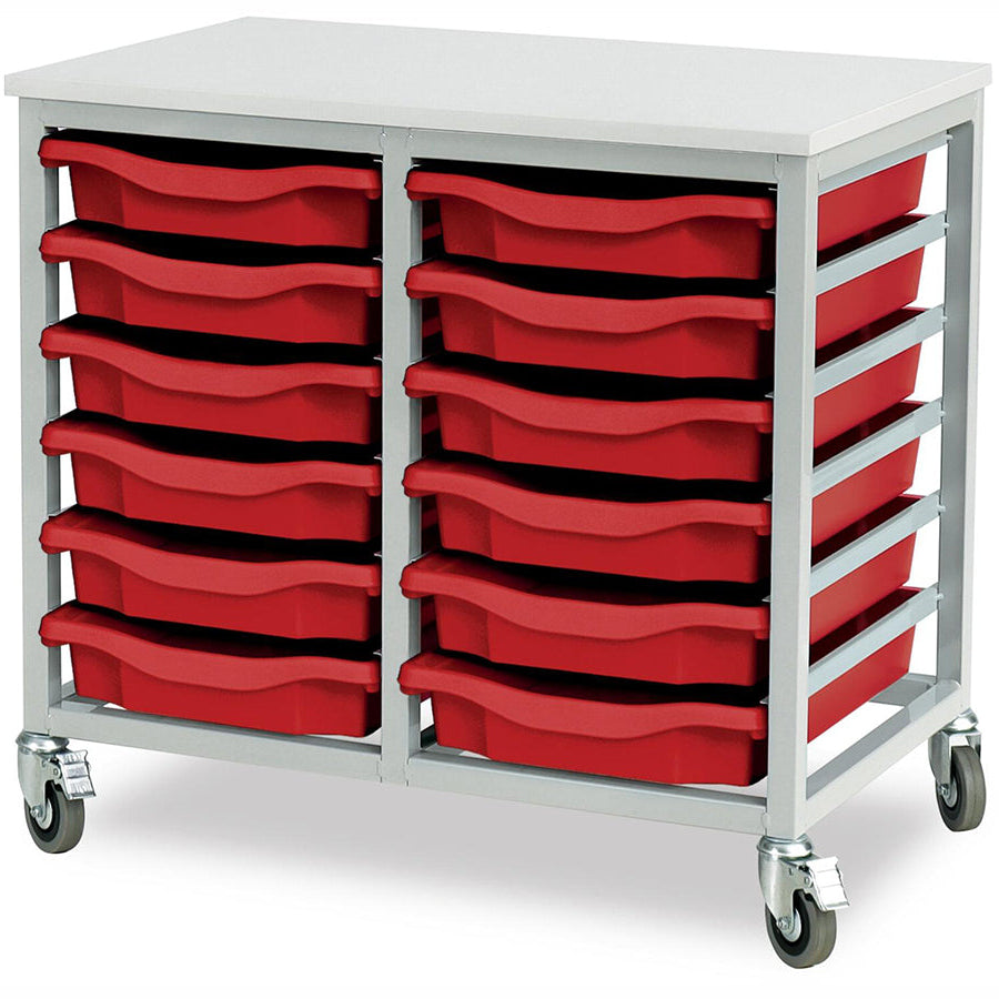 Monarch Value Tray Unit 12 Single Tray Unit Grey Frame and Red Trays
