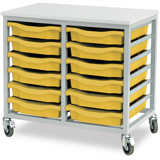 Monarch Value Tray Unit 12 Single Tray Unit Grey Frame and Yellow Trays