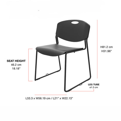 Monza Stacking and Linking Chair Black Dimensions