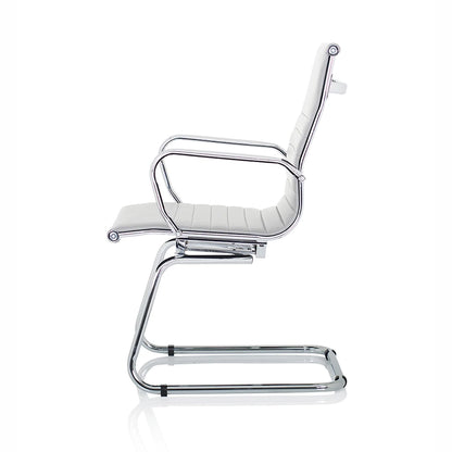 Nola Cantilever Faux Leather Visitor Chair With Arms