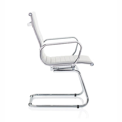 Nola Cantilever Faux Leather Visitor Chair With Arms