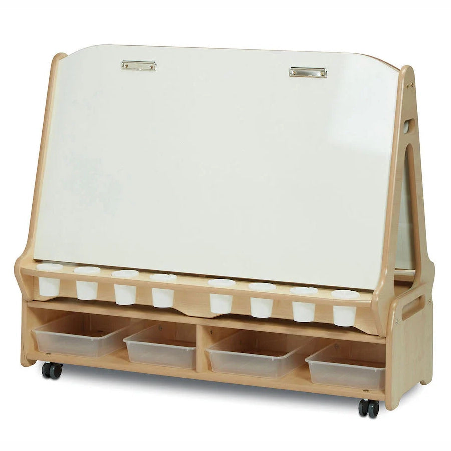 Double-sided 4 Station Easel with Low Storage Trolley