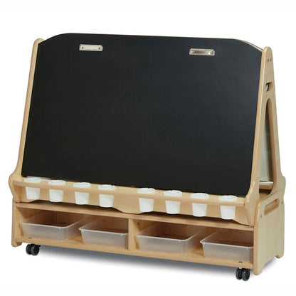 Double-sided 4 Station Easel with Low Storage Trolley