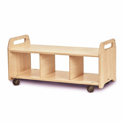 Mobile Low Level Unit With 3 Clear Tubs or Baskets