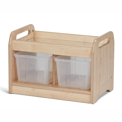 Compact Low Mirror Play Unit with 2 Clear Tubs or Baskets