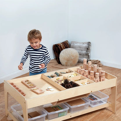 Investigative Play Table with 4 Clear Tubs or Baskets