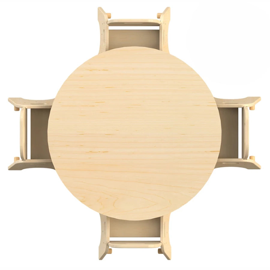 Medium Circular Table + 4 Sturdy Chairs