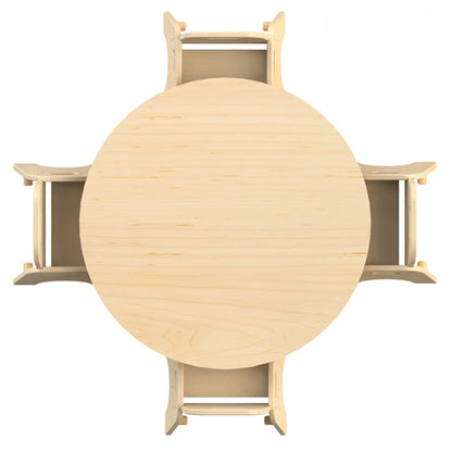 Medium Circular Table + 4 Sturdy Chairs