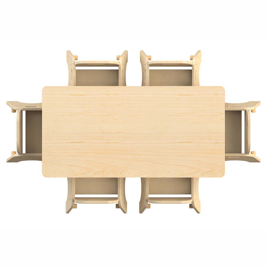 Medium Rectangular Table + 6 Sturdy Chairs