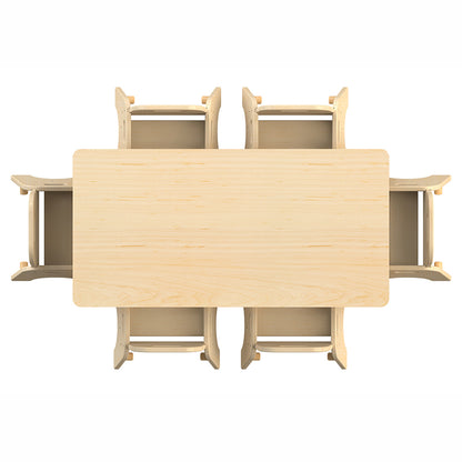 Medium Rectangular Table + 6 Sturdy Chairs