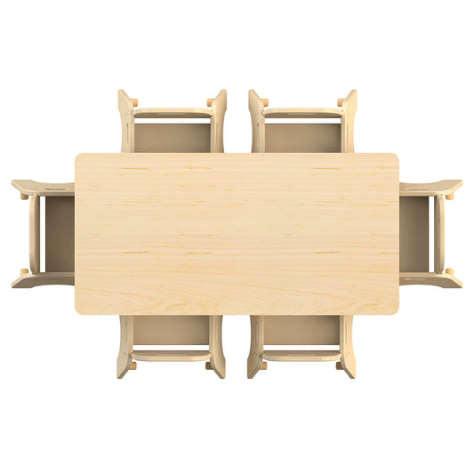Medium Rectangular Table + 6 Sturdy Chairs