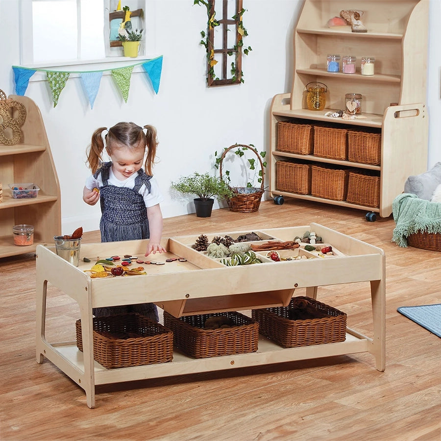 Investigative Play Table with 4 Clear Tubs or Baskets