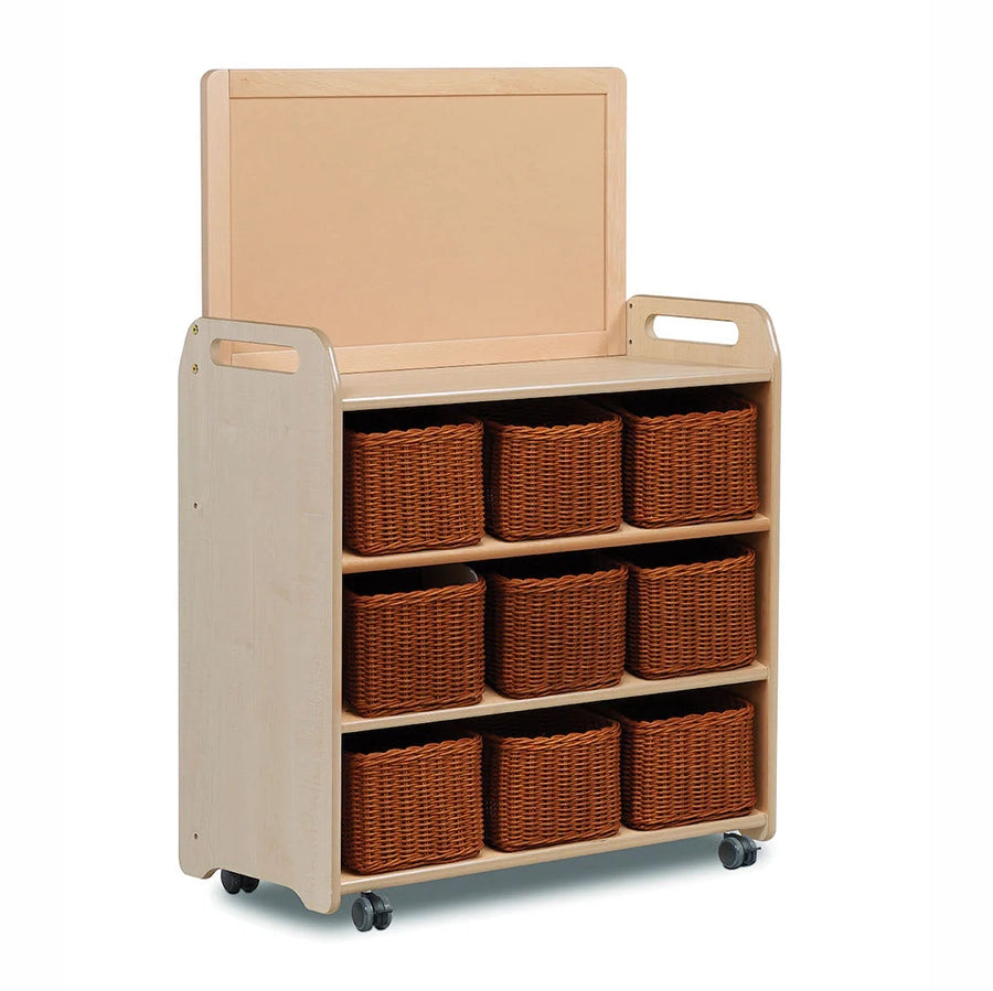 Mobile Shelf Unit With Top Display Add-on and 9 Trays or Baskets